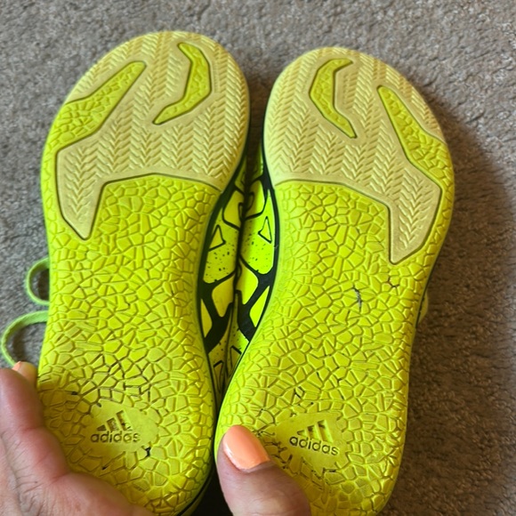 Adidas Neon Yellow Indoor Soccer Cleats - Picture 3 of 3